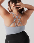 POPFLEX Full Size Cleo Corset Crop Bralette - Blue Stone