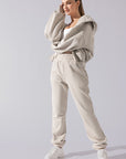 POPFLEX Full Size Cloud Rollover Sweatpant - Seashell