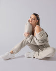 POPFLEX Full Size Cloud Rollover Sweatpant - Seashell