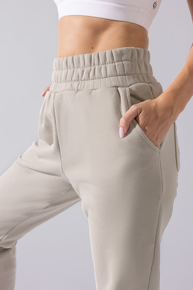 POPFLEX Full Size Cloud Rollover Sweatpant - Seashell