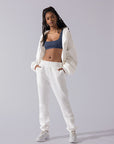 POPFLEX Full Size Cloud Rollover Sweatpant - White