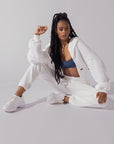 POPFLEX Full Size Cloud Rollover Sweatpant - White