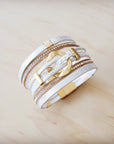 **White & Gold Magnetic Cuff 811L