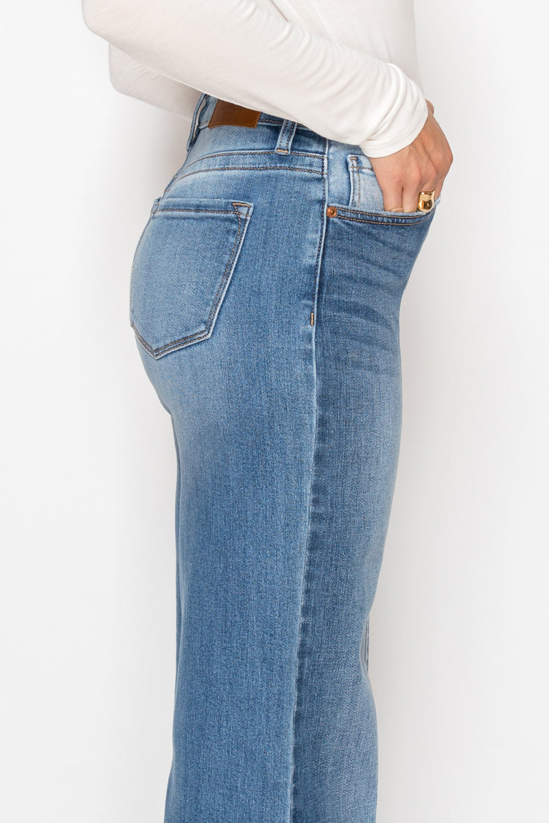 Artemis Vintage | Tummy Control 90'S Vintage High Rise Stretch Wide Jeans
