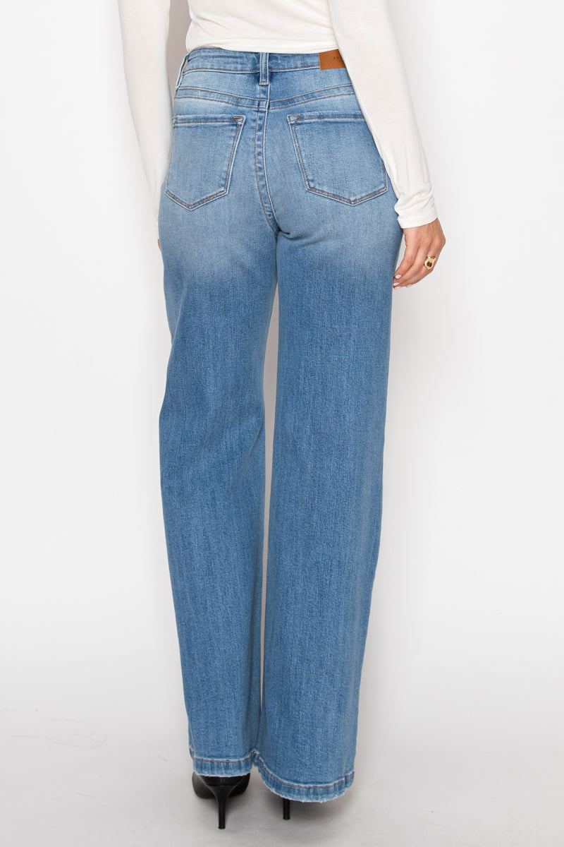 Artemis Vintage | Tummy Control 90'S Vintage High Rise Stretch Wide Jeans
