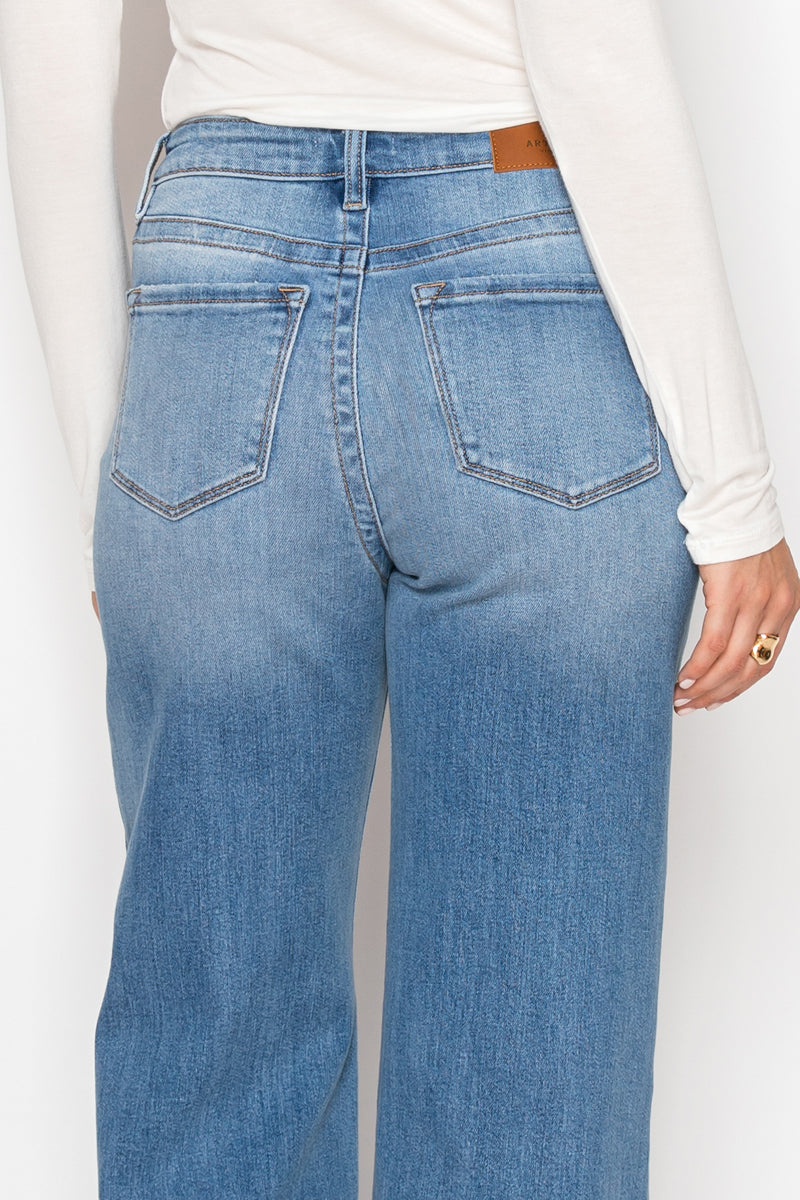 Artemis Vintage | Tummy Control 90'S Vintage High Rise Stretch Wide Jeans