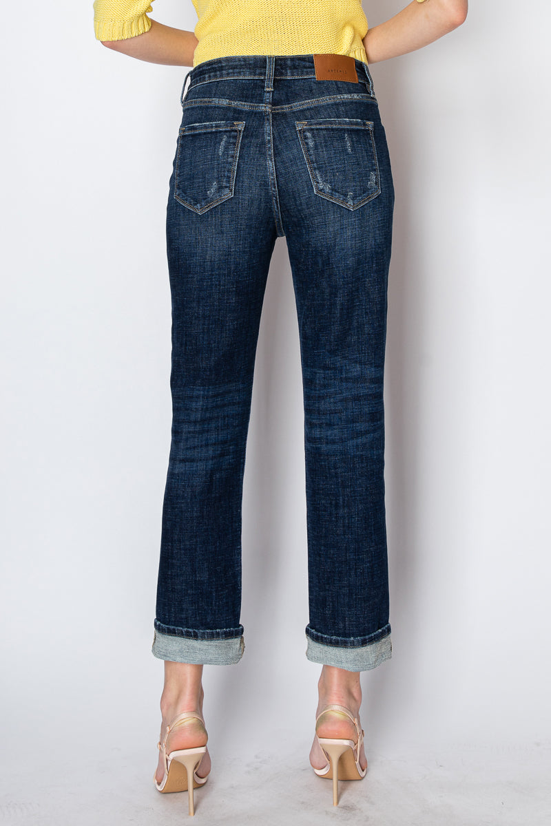 Artemis Vintage | Zephyra Tummy Control High Rise Stretch Straight w/ Single Cuff