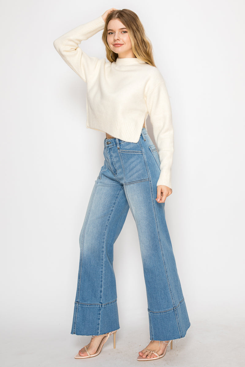 Artemis Vintage |Eco Friendly Tummy Control Slim Palazzo Jeans
