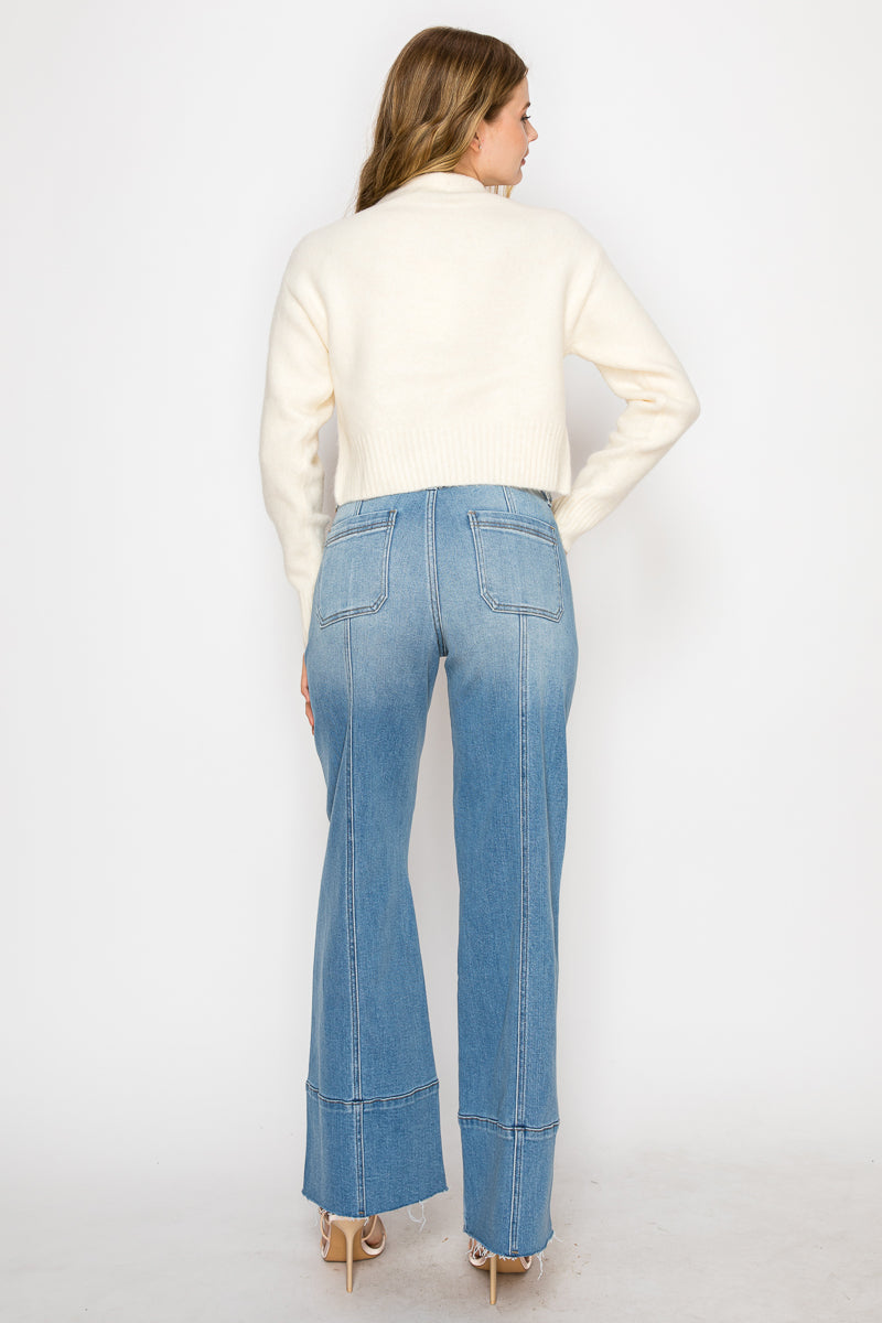 Artemis Vintage |Eco Friendly Tummy Control Slim Palazzo Jeans