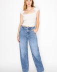 Artemis Vintage |Adjustable Strap Waistband Barrel Jeans