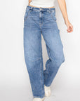 Artemis Vintage |Adjustable Strap Waistband Barrel Jeans