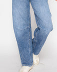 Artemis Vintage |Adjustable Strap Waistband Barrel Jeans