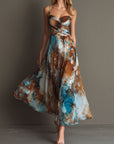 Romantic Floral Strappy Maxi Dress
