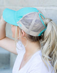 Distressed Messy Bun Hat Cap