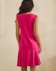 Easy Days Split Neck Flounce Dress