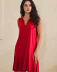 Easy Days Split Neck Flounce Dress