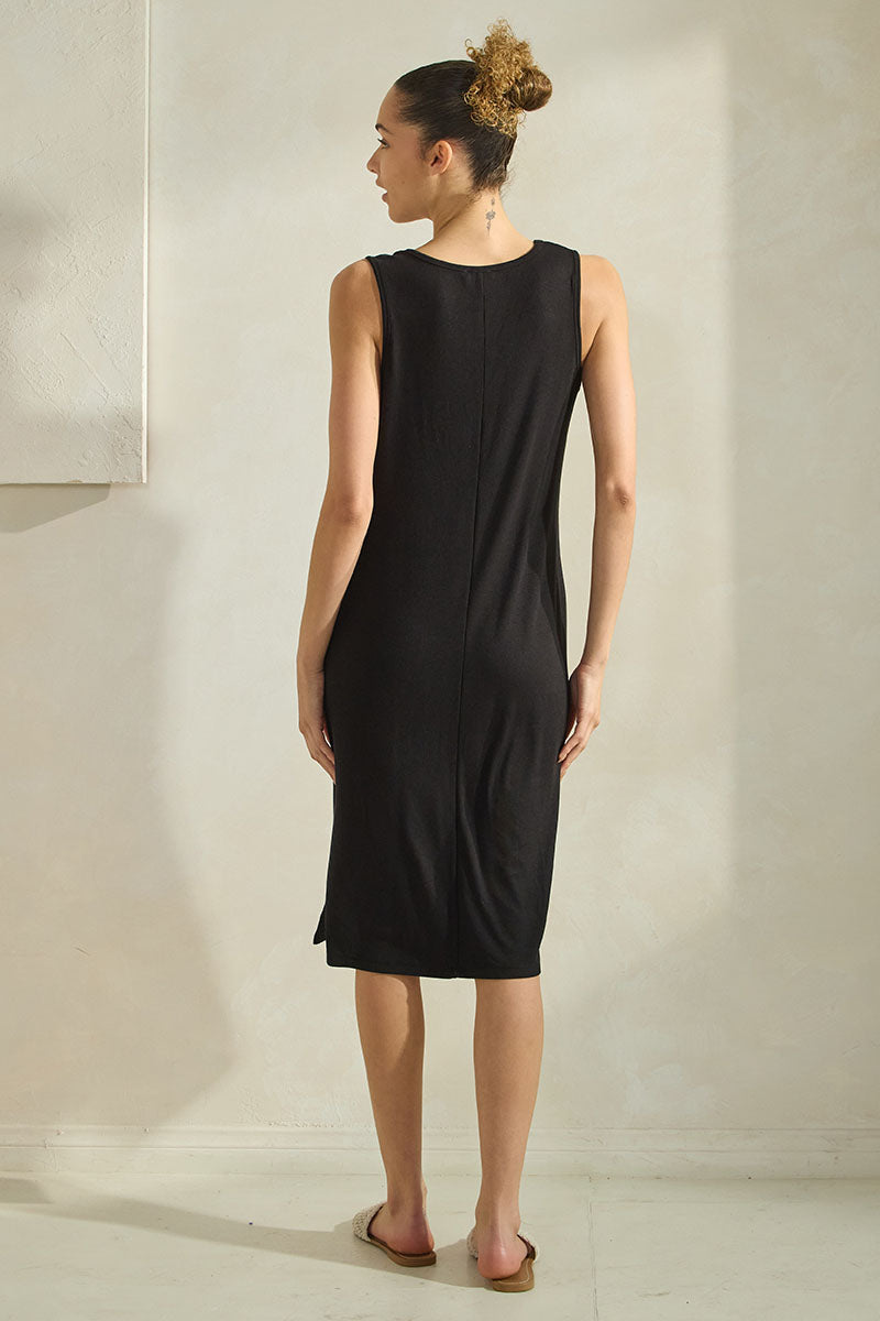 Yelete LuxeAir Ribbed V-Neck Tank Dress