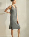 Yelete LuxeAir Ribbed V-Neck Tank Dress