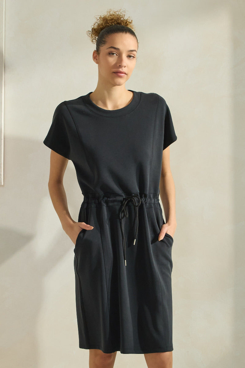Soft Modal Drawstring T-Shirt Dress with Pockets