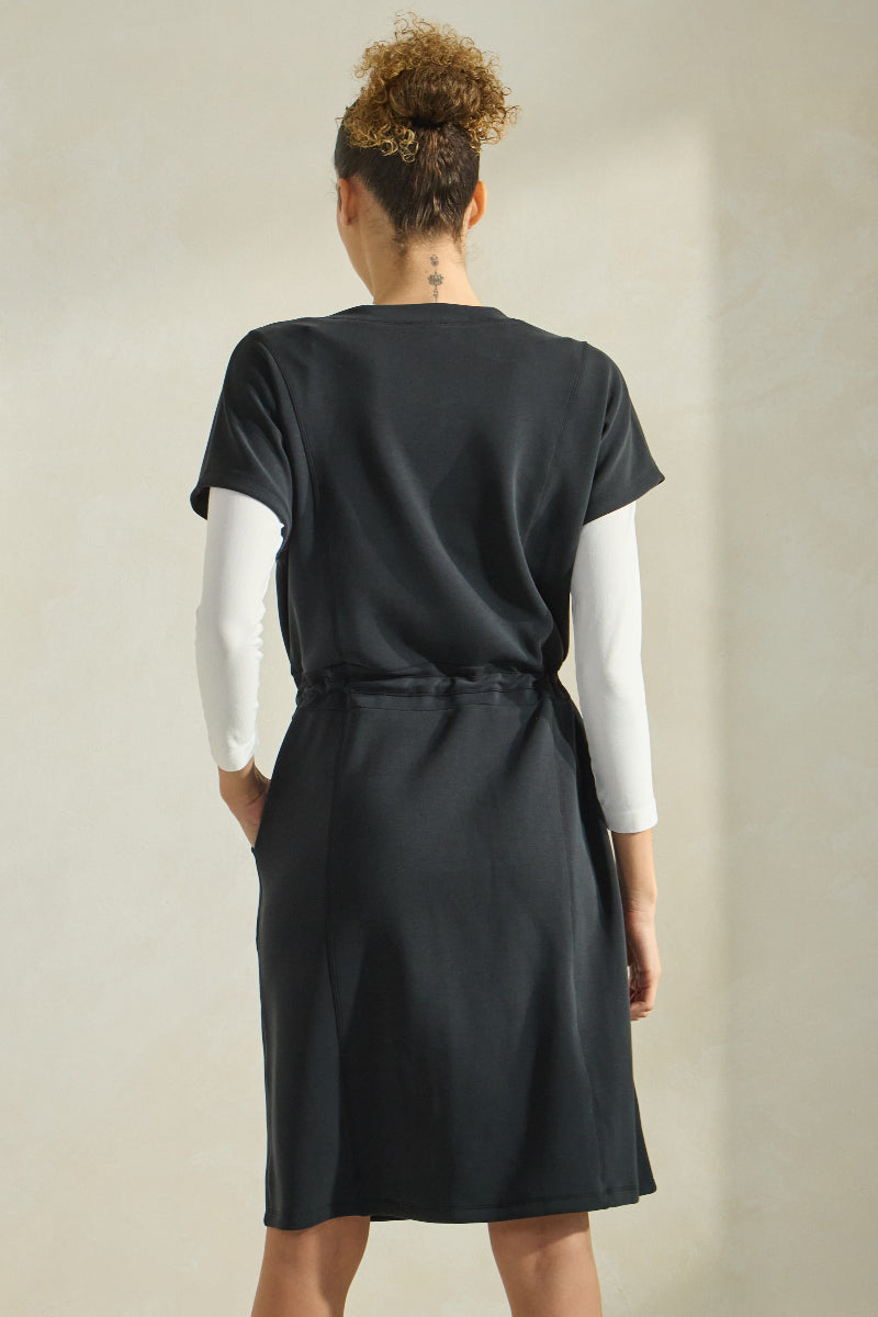 Soft Modal Drawstring T-Shirt Dress with Pockets