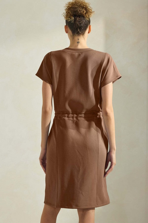 Soft Modal Drawstring T-Shirt Dress with Pockets
