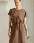 Soft Modal Drawstring T-Shirt Dress with Pockets