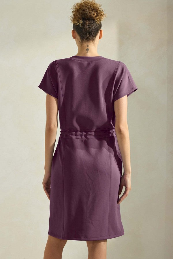 Soft Modal Drawstring T-Shirt Dress with Pockets