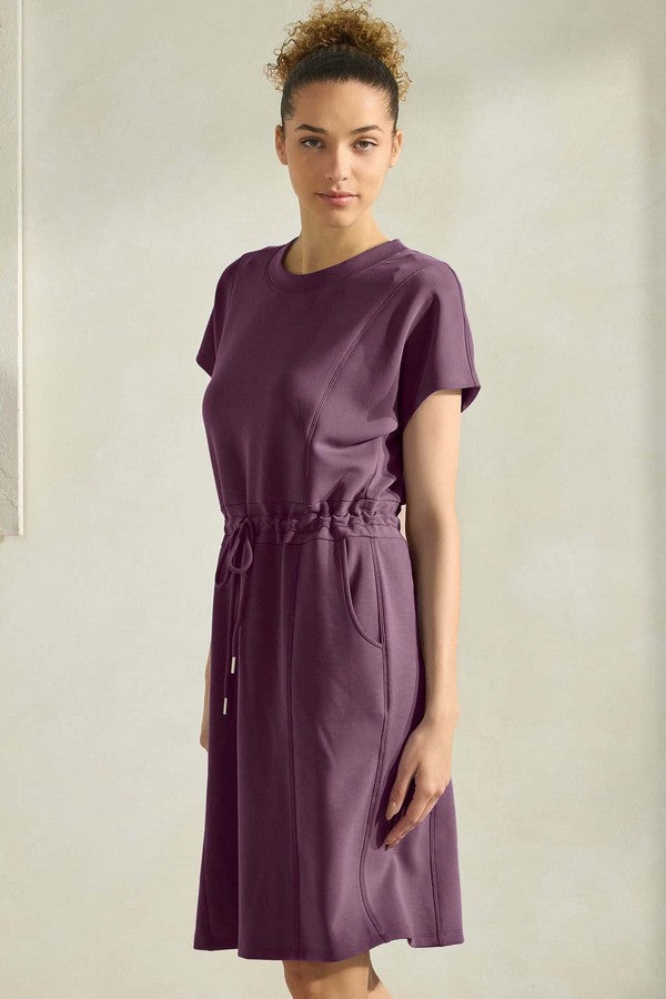 Soft Modal Drawstring T-Shirt Dress with Pockets