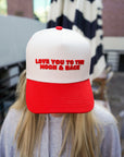 Love you to the Moon - Red Vintage Trucker Hat