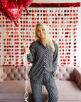 Black Polka Dot - Long Pajama Set