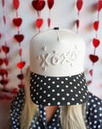 Xoxo - Black Polka Dot Vintage Trucker Hat