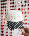 Xoxo - Black Polka Dot Vintage Trucker Hat