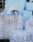 Western Blues Striped - Clear Coat Toiletry Case
