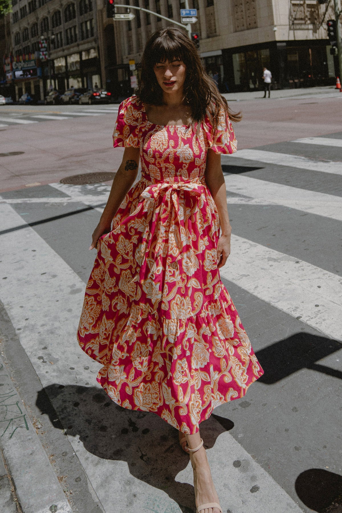 Flying Tomato Towards Love Poplin Ankle Dress