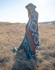 Andean Alpaca Wool Blanket - Ocean Breeze