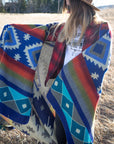 Andean Alpaca Wool Blanket - Ocean Breeze