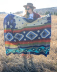 Andean Alpaca Wool Blanket - Ocean Breeze
