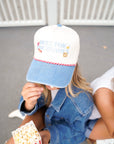 Here for the Snacks - Denim Vintage Trucker Hat