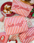 My Goodies - Pink & Red Stripes Clear Coat Bag