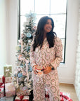 Pink Santa - Ribbed Long Pajama Set