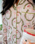 Pink Santa - Ribbed Long Pajama Set