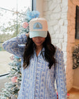 Deck the Halls - Baby Blue Vintage Trucker Hat