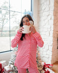 Pink & Red Stripes - Long Pajama Set