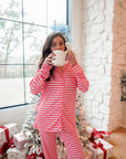 Pink & Red Stripes - Long Pajama Set