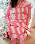 Pink & Red Stripes - Long Pajama Set