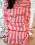 Pink & Red Stripes - Long Pajama Set