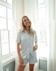 Western Blues Striped - Short Pajama Set - My Pampered Life Seattle