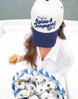 Oysters & Champagne - Navy Corduroy Trucker Hat - My Pampered Life Seattle