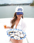 Oysters & Champagne - Navy Corduroy Trucker Hat - My Pampered Life Seattle