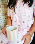 Pink Coffee - Short Sleeve + Pant Pajama Set
